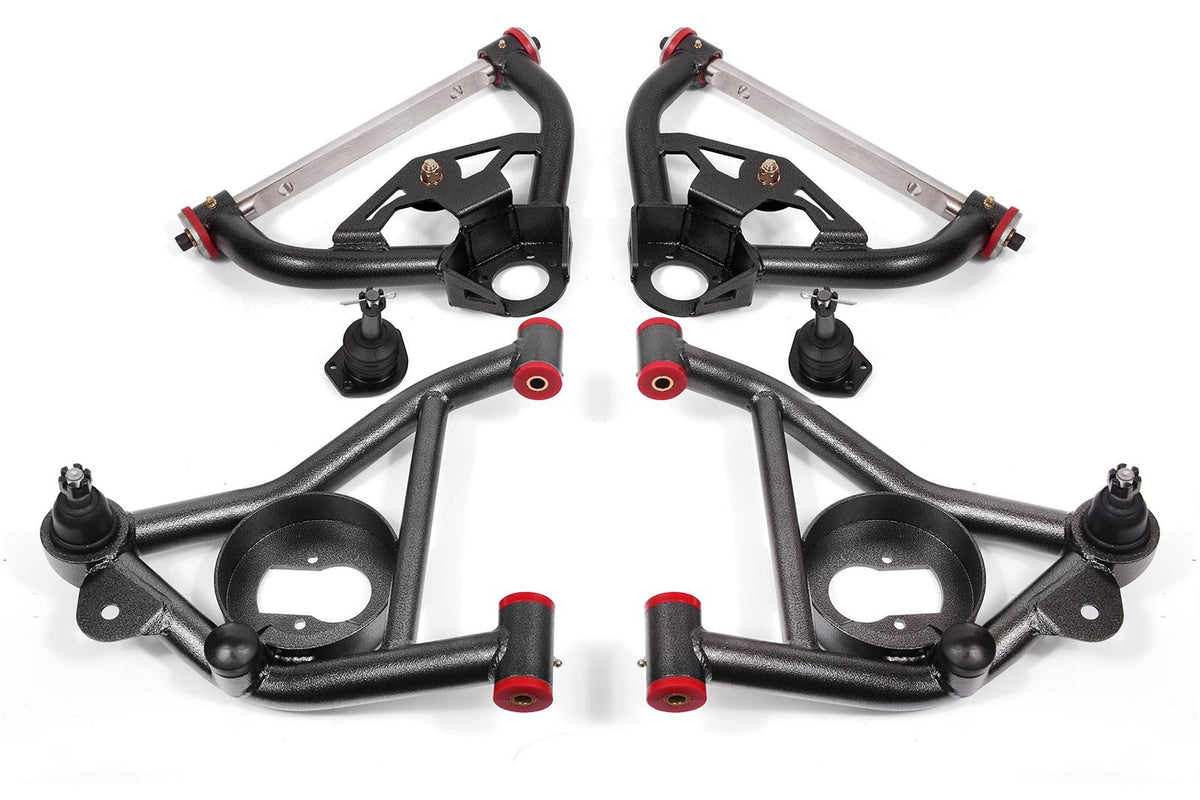 BMR 1978-1987 G-Body Upper And Lower A-Arm Kit - Black Hammertone