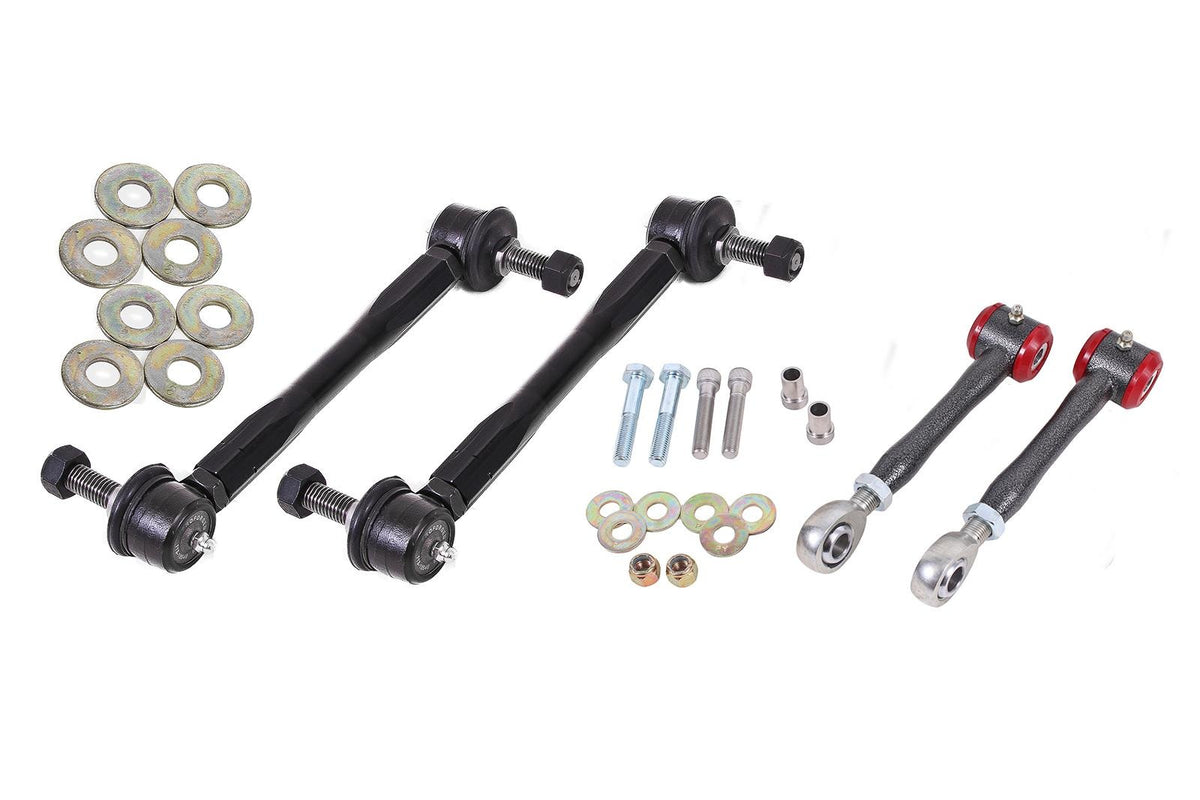 BMR 2016-2024 6th Gen Camaro Front and Rear Sway Bar End Link Kit - Black Hammertone