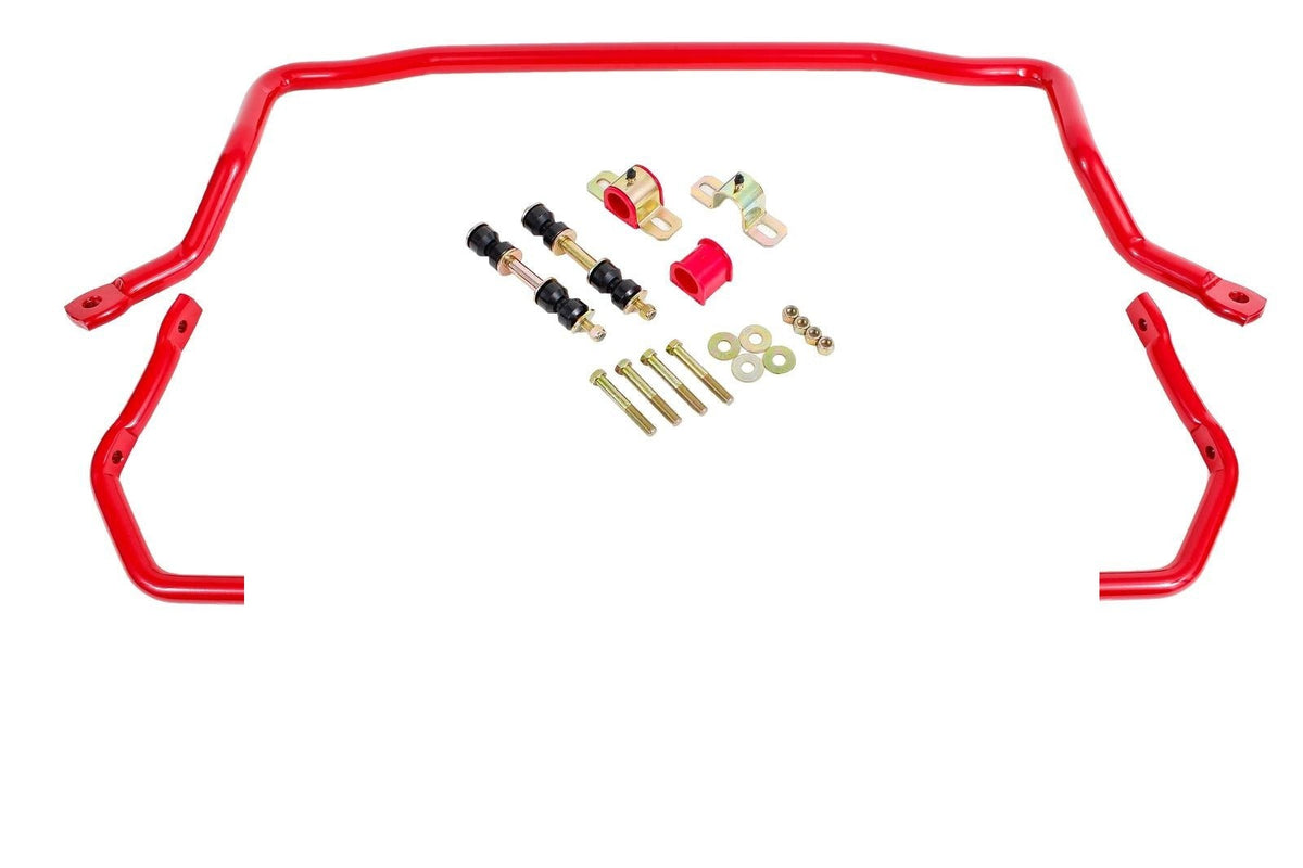 BMR 1978-1987 G-Body Front & Rear Sway Bar Kit with Bushings - Red