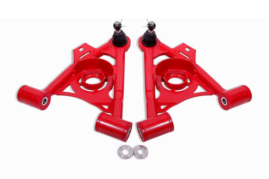 BMR 79-93 Fox Mustang Non-Adj Lower A-Arms Standard Ball Joint Spring Pocket - Red
