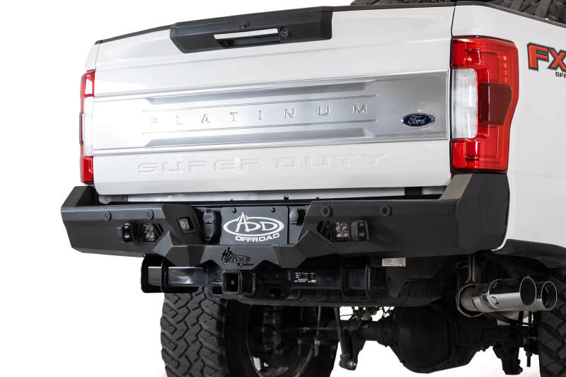 Addictive Desert Designs for 17-20 Ford Super Duty Bomber HD Rear Bumper w/ Mounts Cube Lights