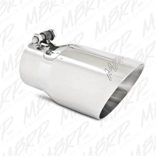 MBRP T5122 Exhaust Tip - 4" OD; Dual Wall Angled; 3" inlet; 8" length | T304 Stainless