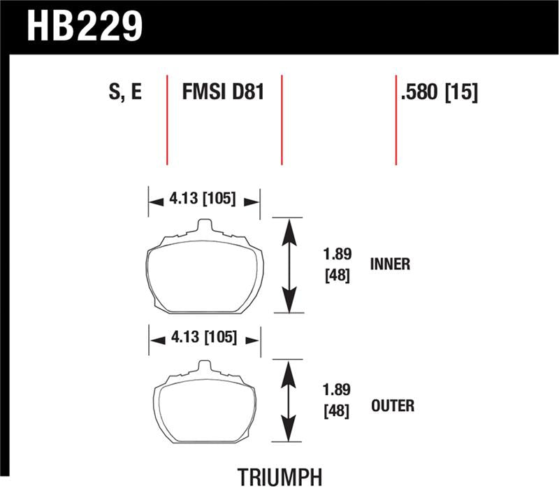 Hawk Performance HB229S.580 HT-10 Motorsport Brake Pads