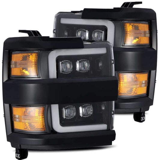 AlphaRex 880229 15-18 Chevrolet 2500 HD NOVA LED Projector Headlight Plank Style Jet Black w/Activation Light/Sequential Signal/DRL