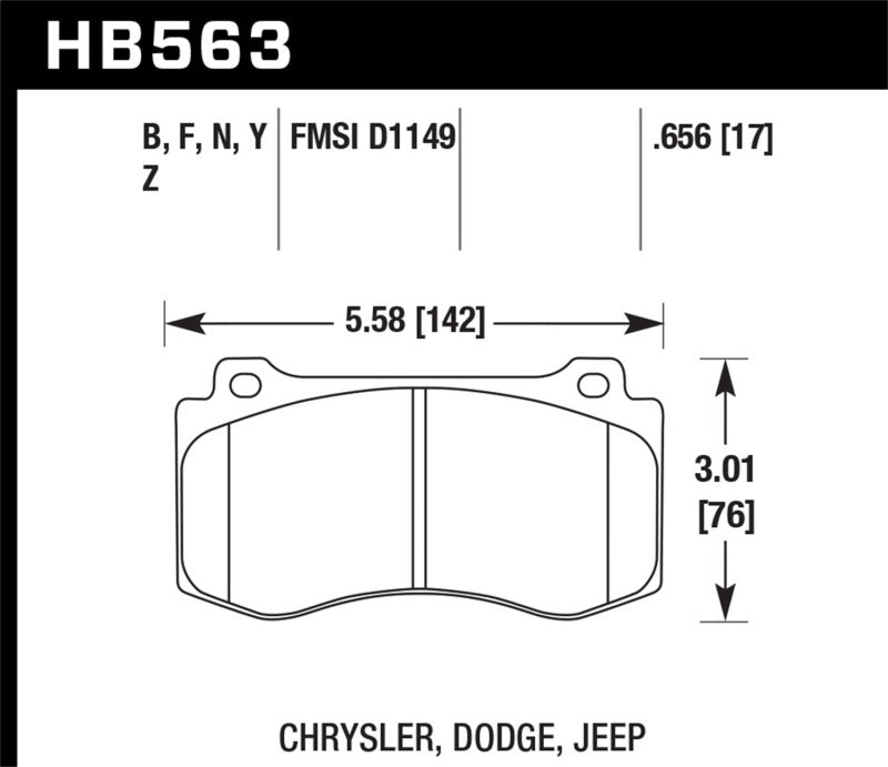 Hawk Performance HB563U.656 DTC-70 Motorsport Brake Pads