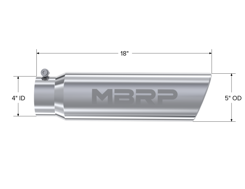 MBRP T5124 5in O.D. Angled Rolled End Exhaust Tip (T304)