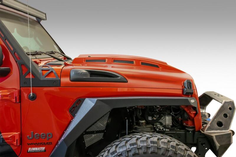 DV8 Offroad 18+ Jeep JL Heat Dispersion Hood - Primer Black - #HDMBJL-01
