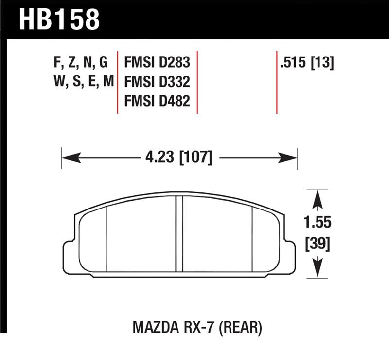 Hawk Performance HB158W.515 DTC-30 Motorsport Brake Pads