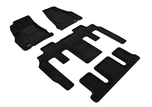 3D MAXpider Elegant 3rd Row Floor Mats for 2009-2017 Chevrolet Traverse (Bucket 2nd Row)