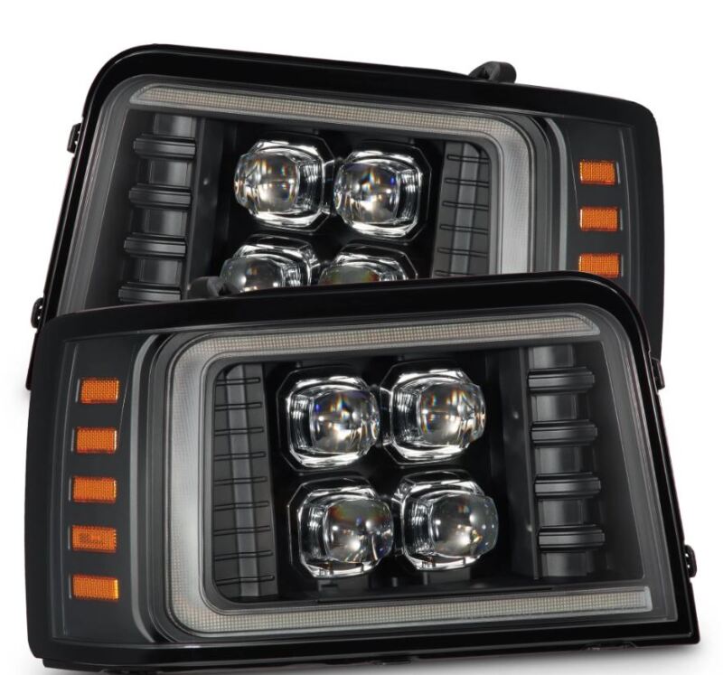 AlphaRex 880299 92-96 Ford F-Series/Bronco NOVA-Series LED Projector Headlight Bk with Activation Light Sequential Signal & Switchback DRL