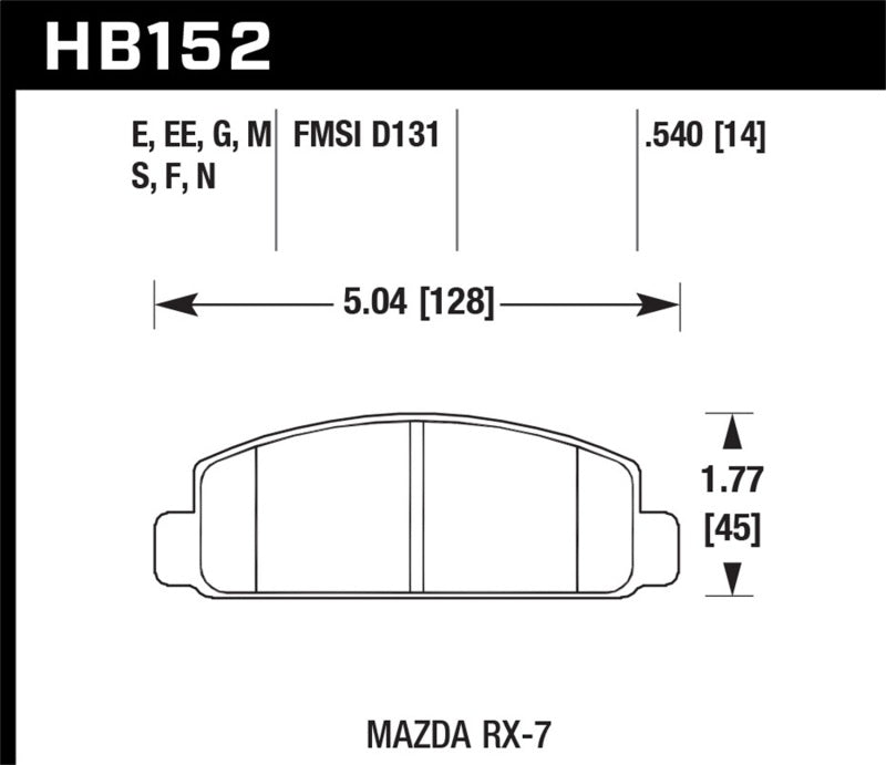 Hawk Performance HB152F.540 HPS Performance Street Brake Pads