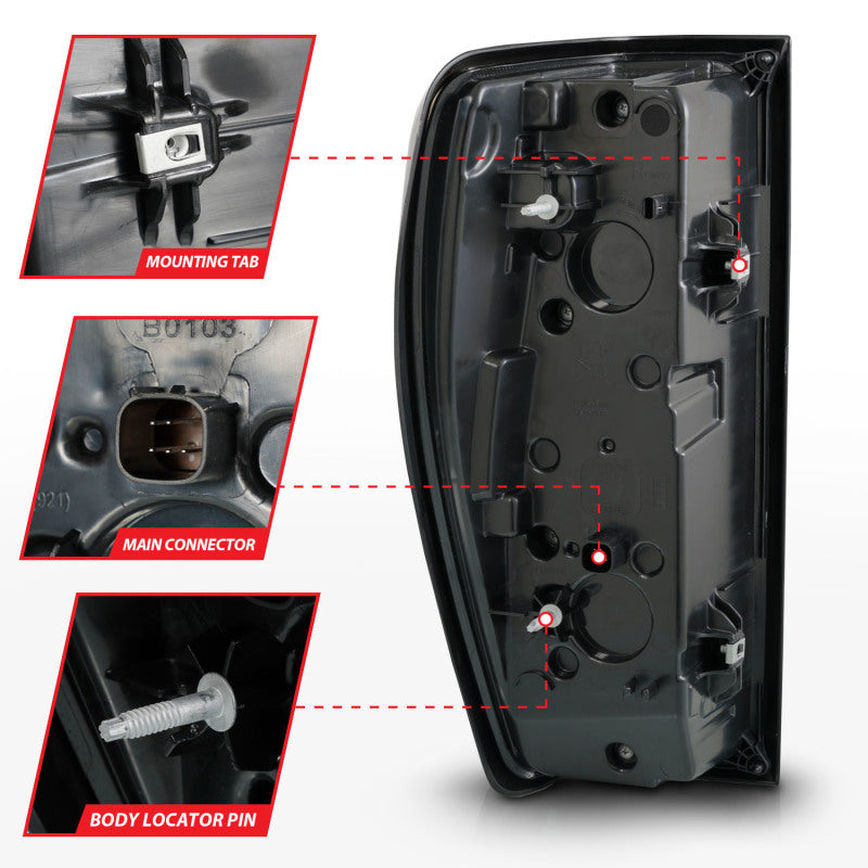 ANZO 2019-2026 GMC Sierra 1500 LED Taillights - Smoke Lens w/ Initiation & Sequential Signal (Factory Models)