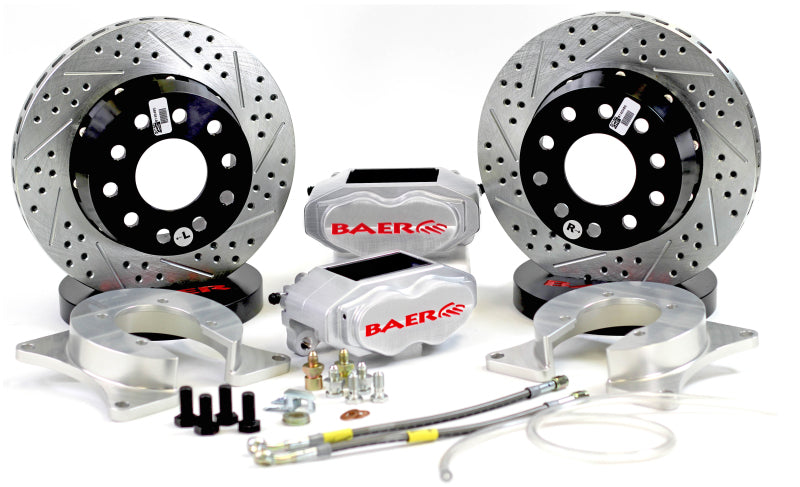 Baer Brakes Ford 8.8in C-Clip Rear Ends 11in SS4+ Dual Deep Stage Rear SDZ Brake Kit - Clear — 4 Lug (4X4.25" BC)