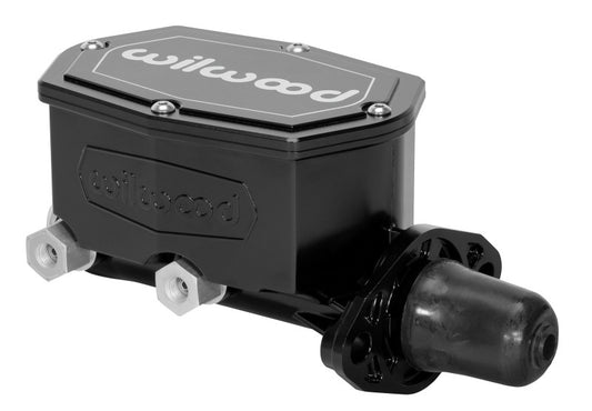 Wilwood Compact Tandem Master Cylinder - 1.12in Bore - w/Pushrod (Black) - #260-14960-BK