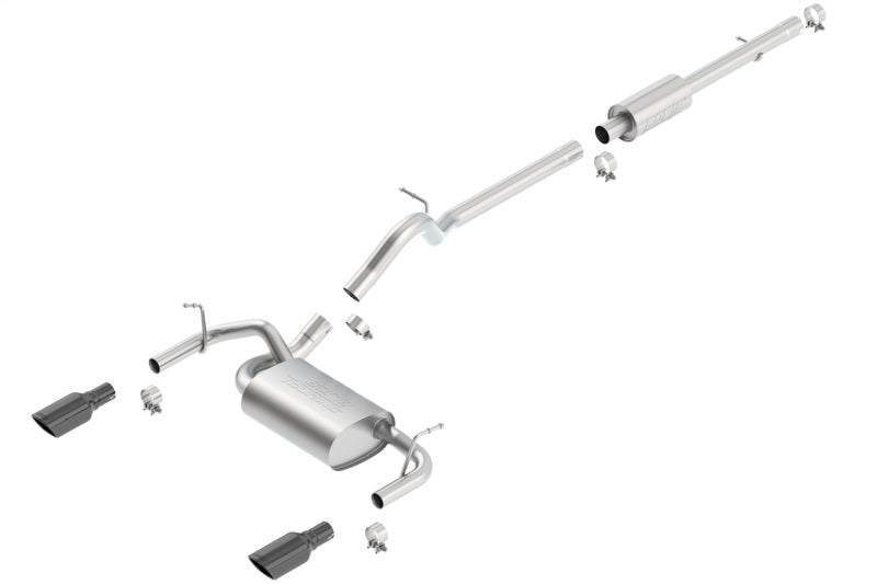 Borla 140459BC 12-16 Jeep Wrangler 3.6L AT/MT 4DR 4WD S SQ RL AC SR 2.5in 2in TIP 3.5inx3.28in Black Chrome - #140459BC
