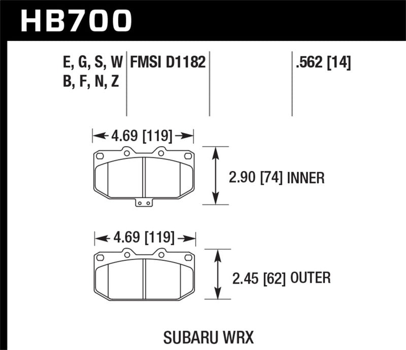 Hawk Performance HB700D.562 ER-1 Motorsport Brake Pads