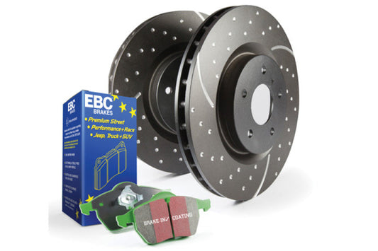 EBC 17-20 Audi S10 Rear Brake Kit Greenstuff 2000 Pads GD Sport Rotors S10KR1448 (image of S10KF1571)