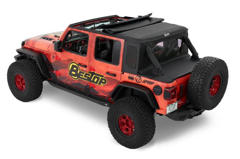 Bestop 18-23 Jeep Wrangler JL 4-Door Halftop Conversion Kit (Black Diamond)