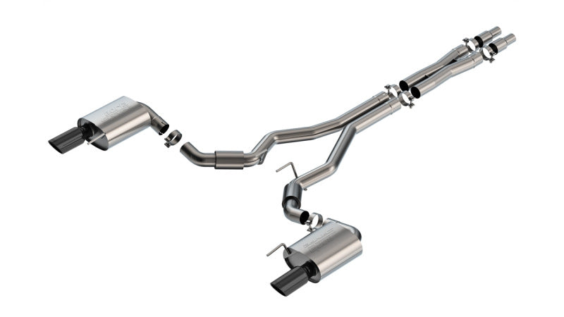 Borla 140960BC 2024 Ford Mustang GT 5.0L V8 w/o Active Exhaust S-Type Cat-Back Exhaust System - Black Chrome - #140960BC