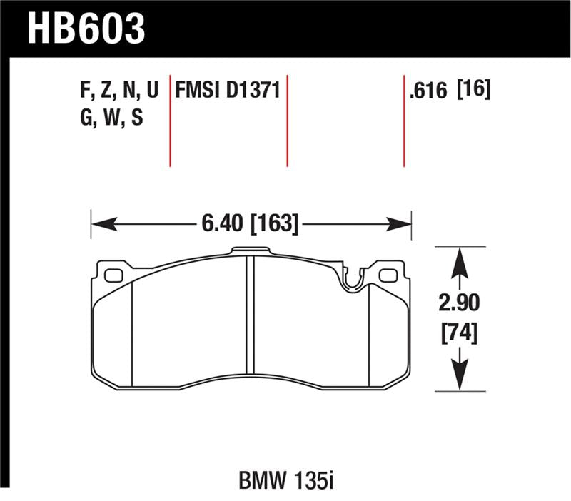 Hawk Performance HB603G.616 DTC-60 Motorsport Brake Pads