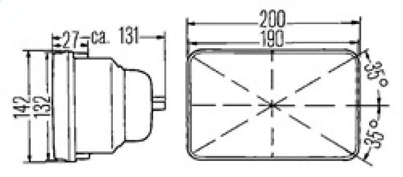 HELLA 003427861 Vision Plus 8x6 Headlamp Insert H4 High/Low Beam ECE Single