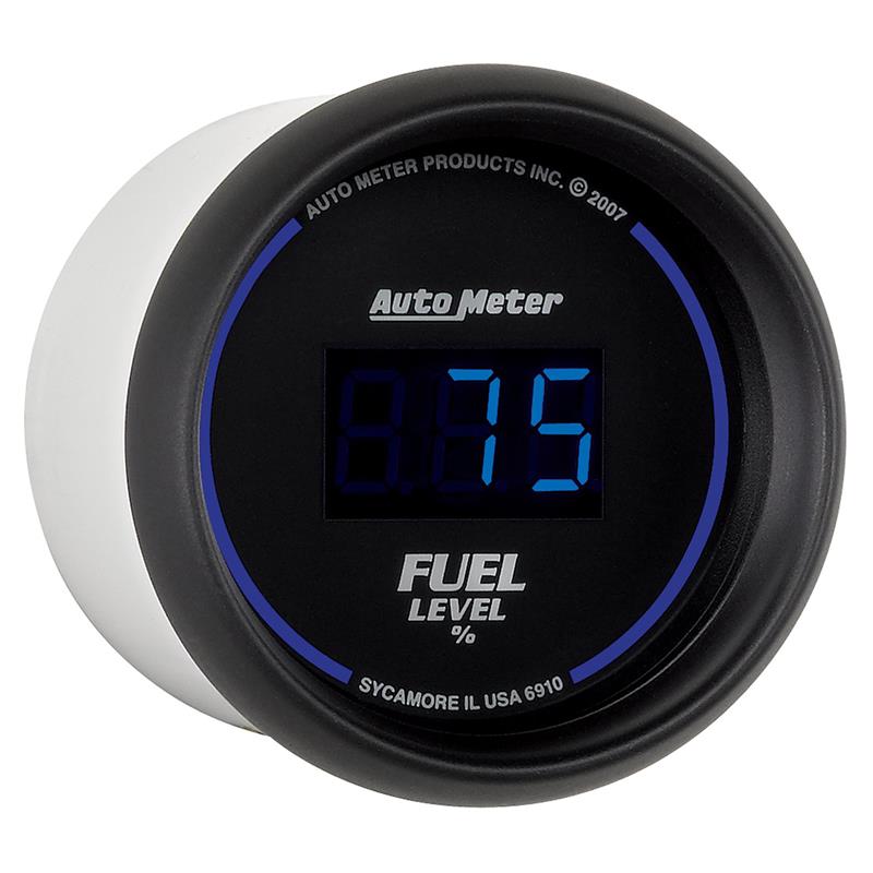 AutoMeter 6910 Cobalt Digital 52mm Black Programmable Fuel Level Gauge