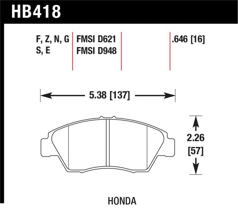 Hawk Performance HB418N.646 HP Plus Crossover Street/Motorsport Brake Pads
