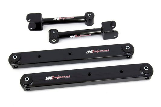 UMI Performance 402118-B Rear Control Arm Kit Fully Boxed Lowers Black