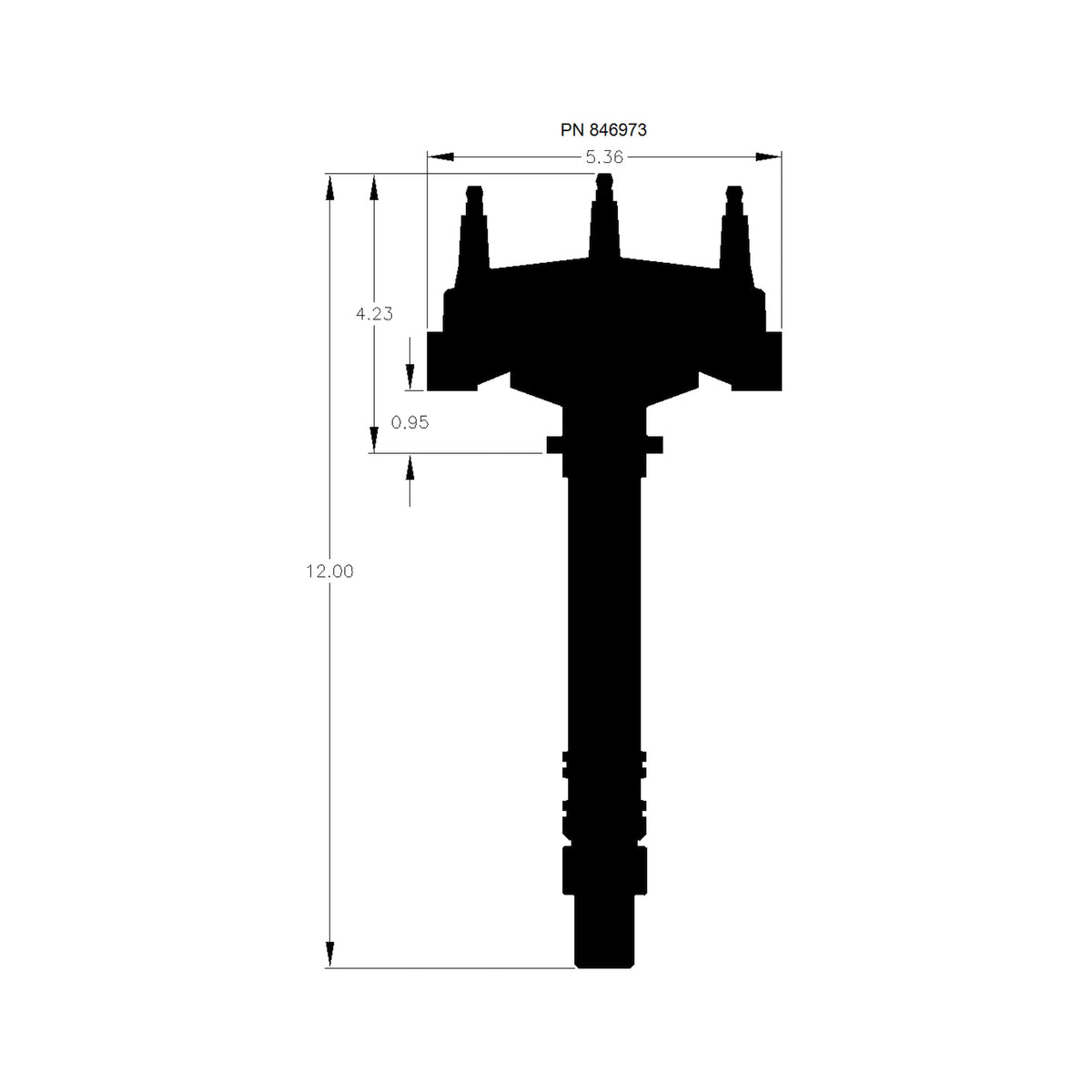 MSD 846973 Black for Chevy Low-Profile Crank Trigger Distributor