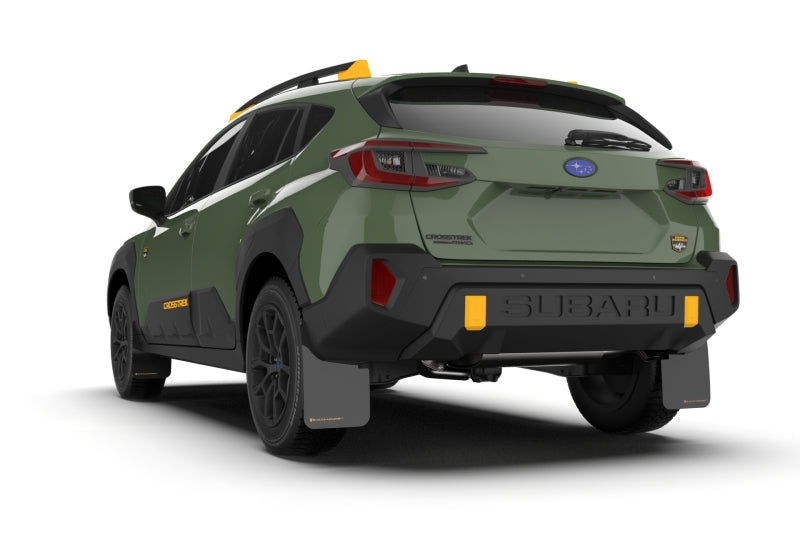 Rally Armor UR Mud Flaps - 2024-2026 Subaru Crosstrek - Black/White Logo - #MF116-UR-BLK-WH
