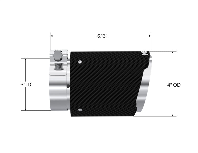 MBRP Univ Carbon Fiber Tip 3in ID / 4in OD Out / 6.13in Length Dual-Wall