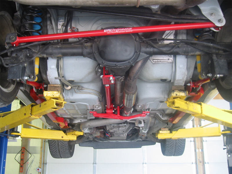 UMI Performance 2203AS-B Tunnel Brace Mount Long Tube Header-Ups with Loop Black