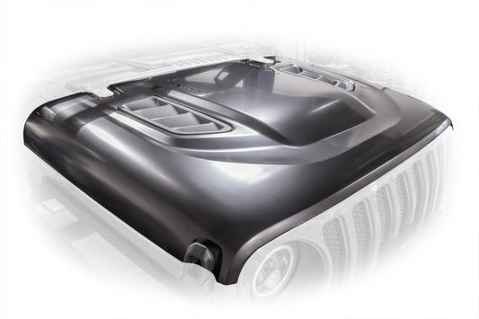 DV8 Offroad 18+ Jeep JL Rubicon Replica Hood - #HDMBJL-TA