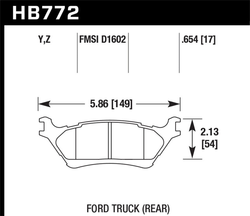 Hawk Performance HB772Z.654 Performance Ceramic Street Brake Pads