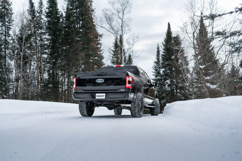 MBRP F150/4in Black-Coated AL Steel Cat-Back - RACE VERSION