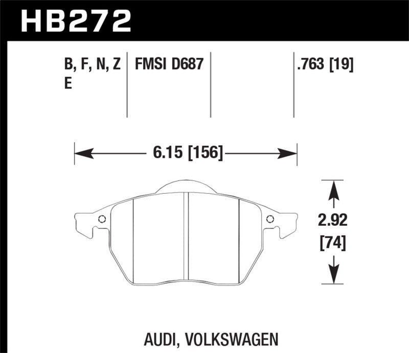 Hawk Performance HB272F.763A HPS Performance Street Brake Pads