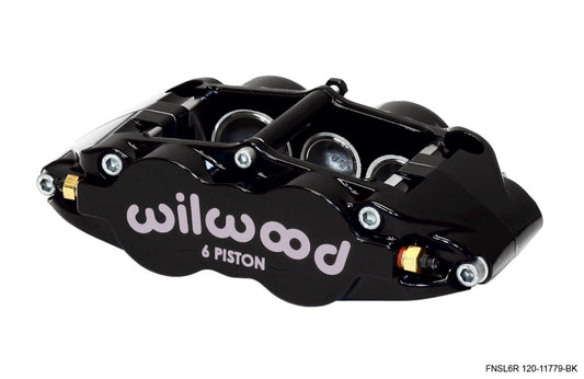 Wilwood Caliper-Narrow Superlite 6R-LH - Black 1.62/1.12/1.12in Pistons 1.25in Disc - #120-11779-BK
