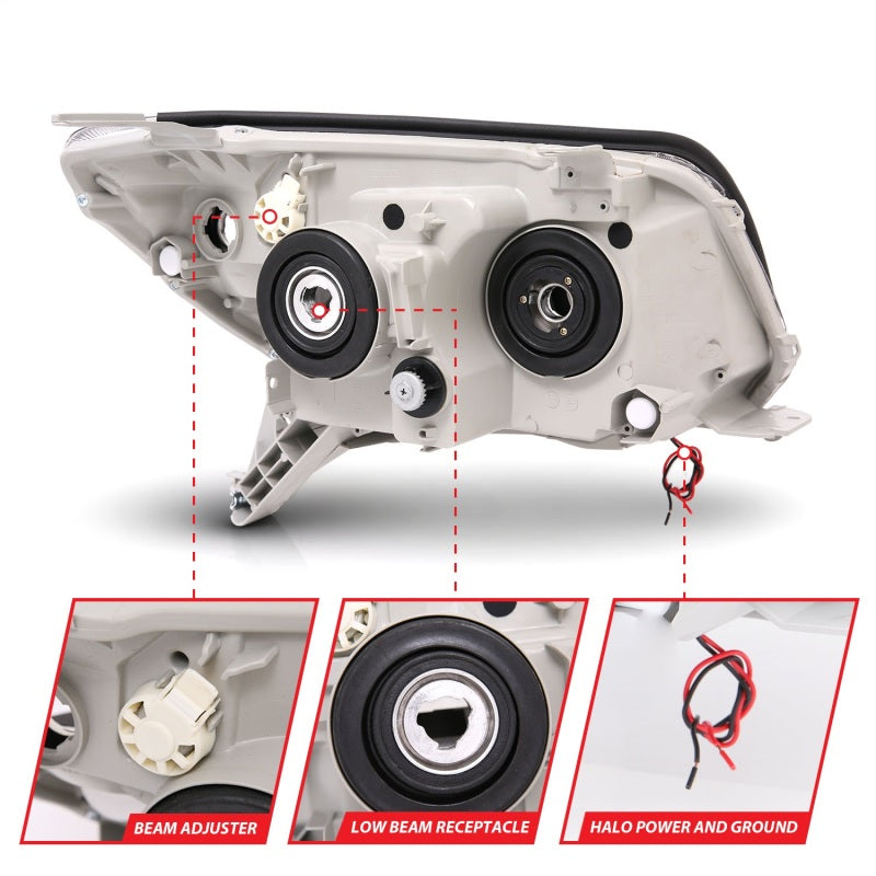 ANZO 2006-2009 Toyota 4Runner LED Projector Headlights - Black w/ RX Halo (No Bulbs Included)