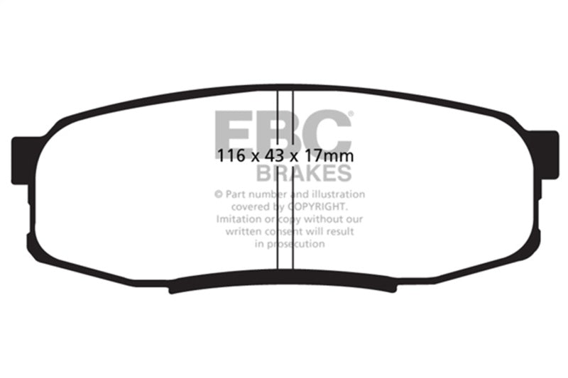 EBC 08+ Lexus LX570 5.7 Extra Duty Rear Brake Pads ED91816