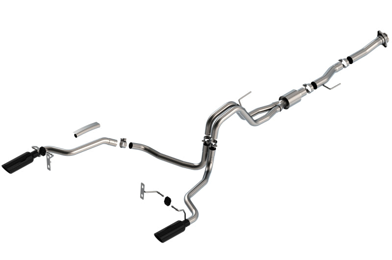 Borla 140869BC F-150 2021 5.0L 2dr RC SB (122.8 WB) XL/XLT 3/2.25 SRE Cat-Back ATAK Black Chrome Tips - #140869BC