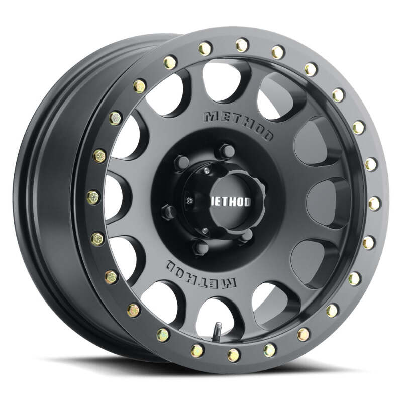 Method MR105 V3 Beadlock 17x9 -38mm Offset 8x6.5 130.81mm CB Matte Black Wheel with BH-H24125