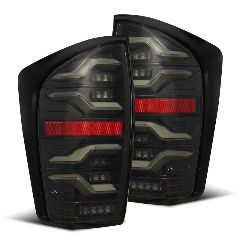 AlphaRex 680080 16-21 Toyota Tacoma LUXX LED Taillights Alpha Black w/Activation Light/Sequential Signal