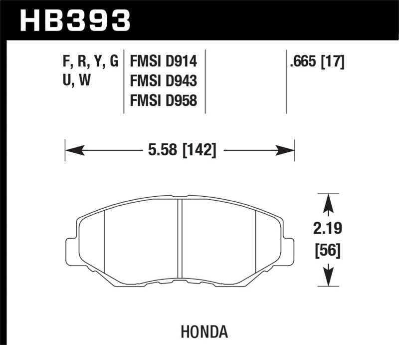 Hawk Performance HB393C.665 HPX Motorsport Brake Pads
