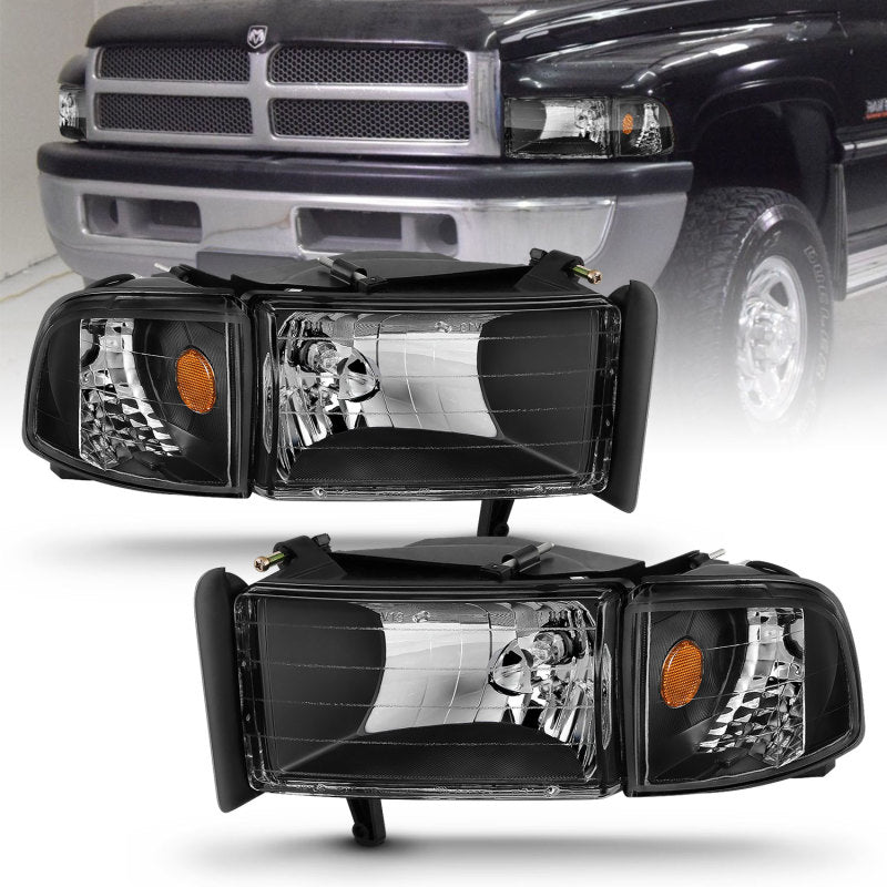 ANZO 1994-2002 Dodge Ram 2500 Crystal Headlights