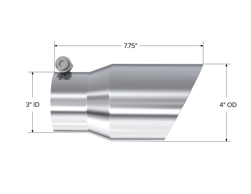 MBRP T5122 Exhaust Tip - 4" OD; Dual Wall Angled; 3" inlet; 8" length | T304 Stainless