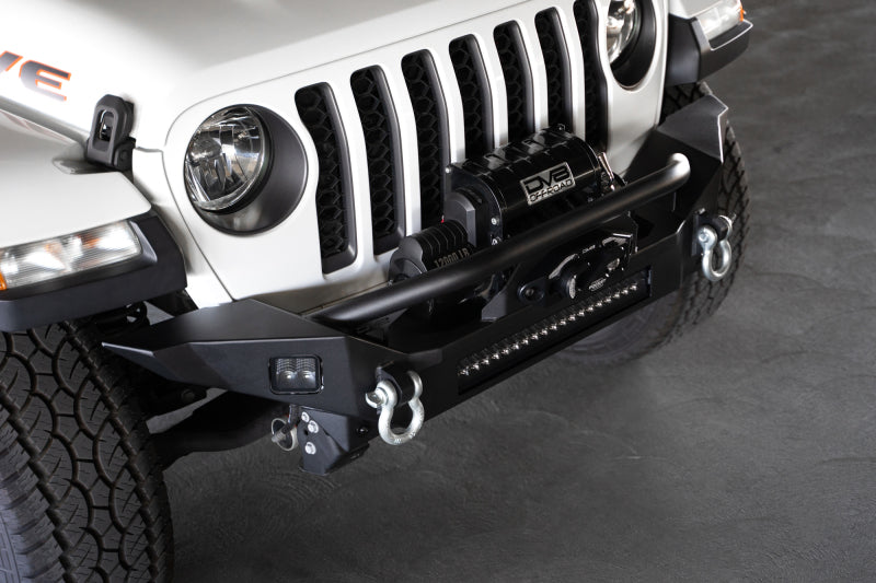 DV8 Offroad 18-23 Jeep Wrangler JL / 20-23 Jeep Gladiator JT FS-7 Mid-Width Winch Front Bumper - #FBJL-07