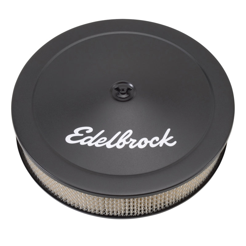 Edelbrock 1223 Pro-Flo Round Air Cleaner 14 x 3-3/4 in Dropped Base Black