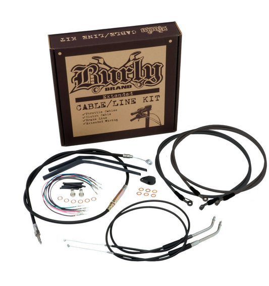 Burly Brand B30-1262 Control Kit 12 in T-Bar Black for 2018-2024 Harley-Davidson Softail