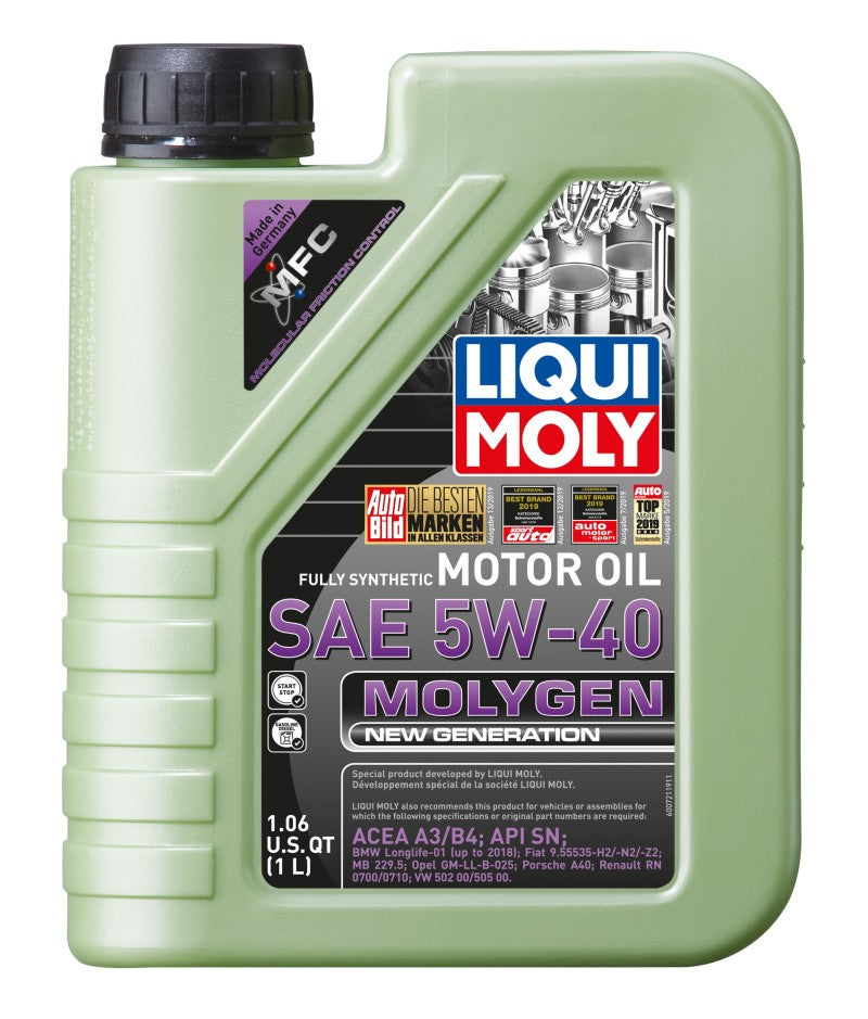 LIQUI MOLY 1L Molygen New Generation Motor Oil SAE 5W-40 (20230) - Pack of 6