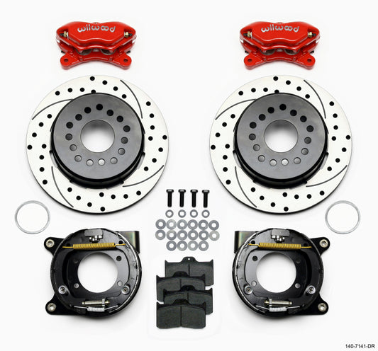 Wilwood Forged Dynalite P/S P-B Kit Drilled-Red Chevy 12 Bolt w/ C-Clips - #140-7141-DR